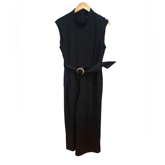 Andrew Marc Black Wide Leg Jumpsuit - Picture 1 of 4